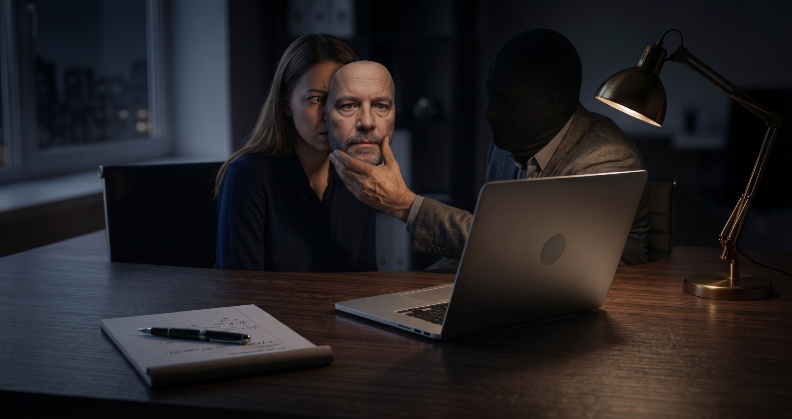 Deepfake-crypto-oplichting: nep-video van een bekend persoon op een laptopscherm
