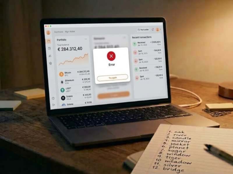 Wallet herstel door Paucitas: het portfolio staat in de wallet-app, maar er verschijnt een foutmelding en u kunt niet meer bij uw crypto